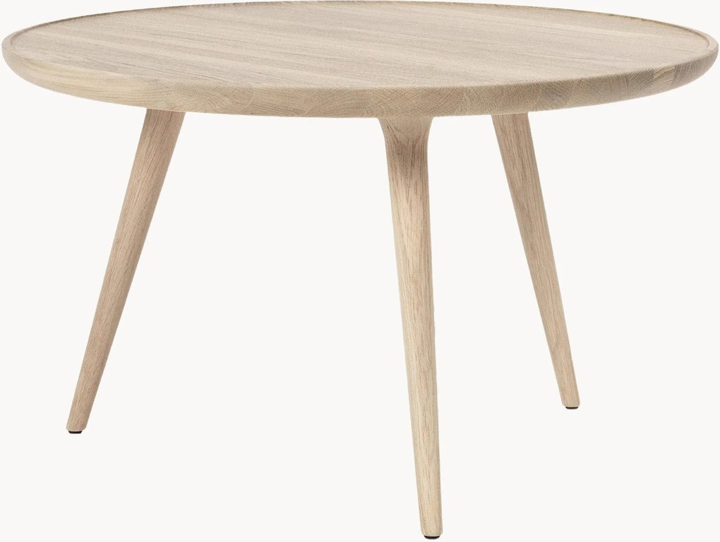 Tavolino rotondo da salotto in legno di quercia Accent, fatto a mano