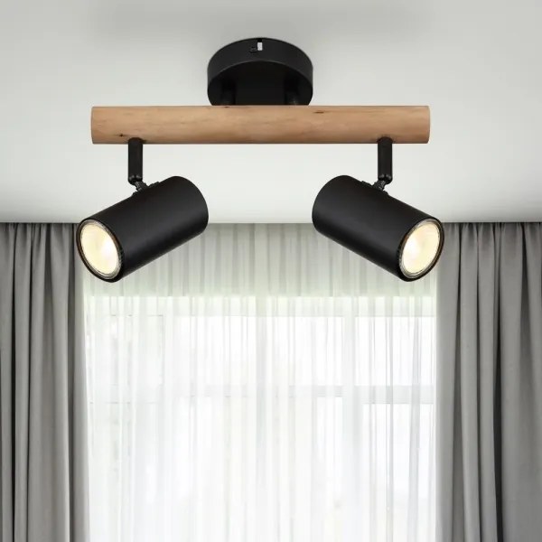 Globo 57913-2 - Luce Spot HERTI 2xGU10/5W/230V legno/metallo