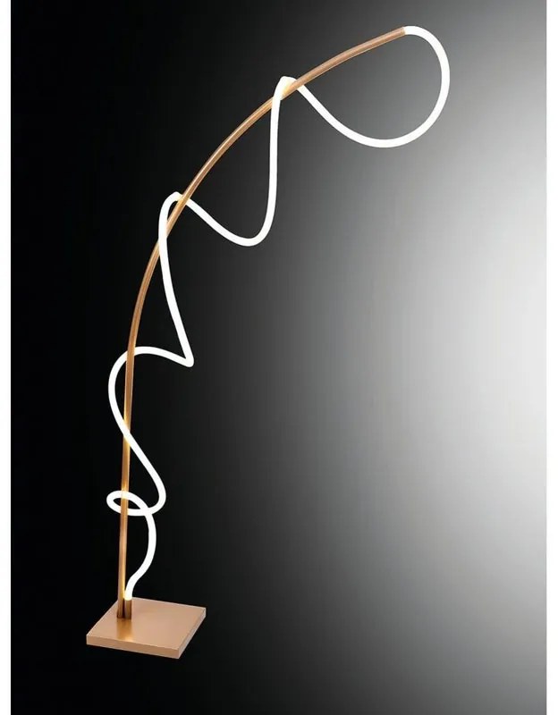 Lampada da terra arco Teddy bianco, in ferro, H145cm LED integrato NOVECENTO