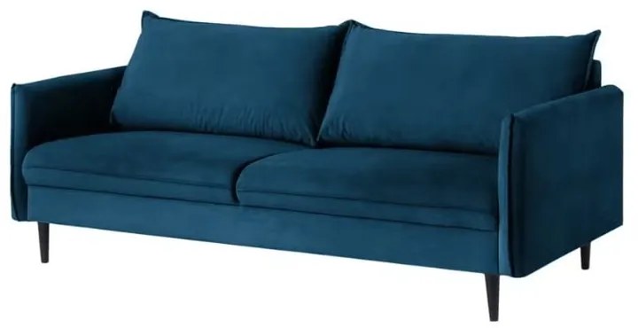 Divano blu scuro con rivestimento in velluto 203 cm Juli – Ropez