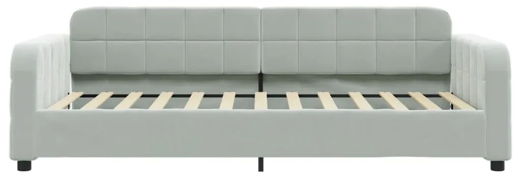 Divano letto con materasso grigio chiaro 100x200 cm in velluto