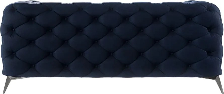 Divano blu scuro con rivestimento in velluto 185 cm Chelsea – Ropez