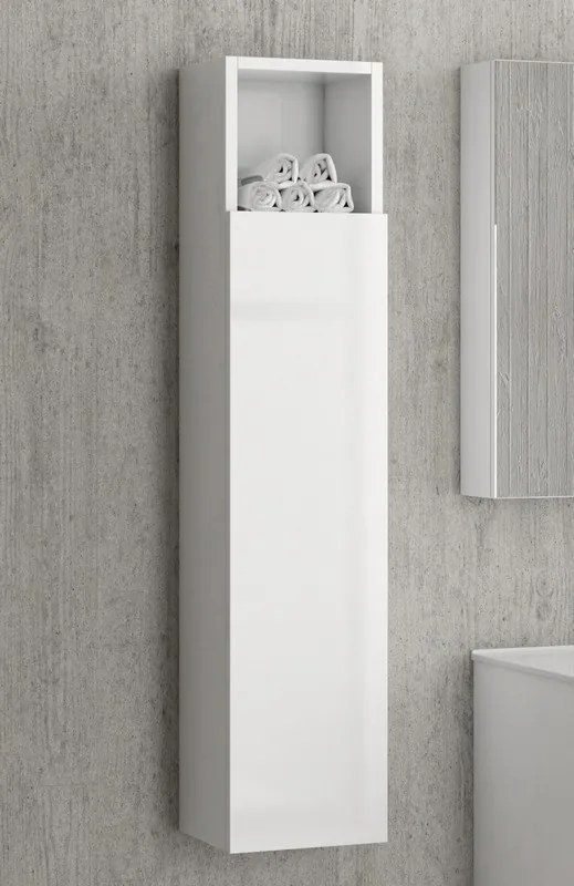 Composizione bagno sospesa 80cm: mobile, specchio contenitore colonna e pensile EL-80A - KAMALU