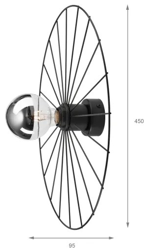 Applique MONTANA 1xE27/15W/230V diametro 45 cm nero