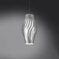 Sospensione Moderna 1 Luce Helios In Polilux Silver H61 Made In Italy