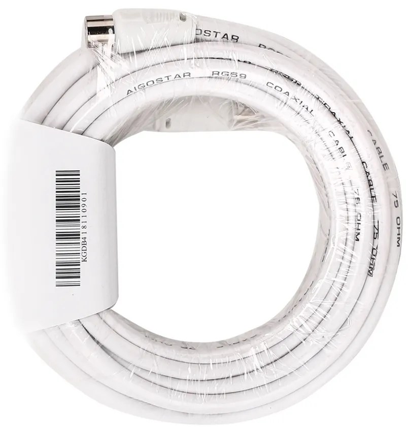 Cavo TV per antenna maschio/femmina 10m bianco Aigostar