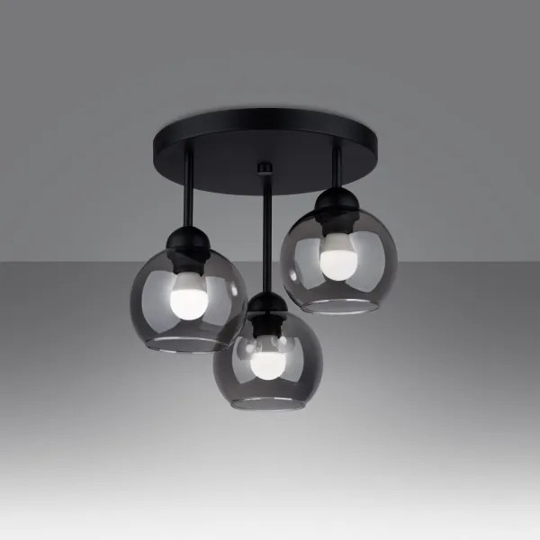 Sollux SL.1140 - Lampadario a stelo ALINO 3xE27/60W/230V nero