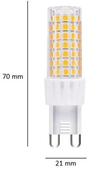 Led G9 6W 620lm 3000K G9 21x70mm Dimmable
