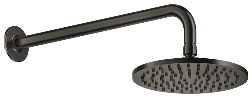 Soffione doccia tondo anticalcare con braccio a parete orientabile matte black xl inciso 58148 Gessi