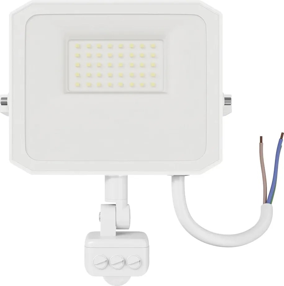 Faro LED 30W IP65 Bianco con Sensore di Movimento e OSRAM chip LED Colore Bianco Caldo 3.000K