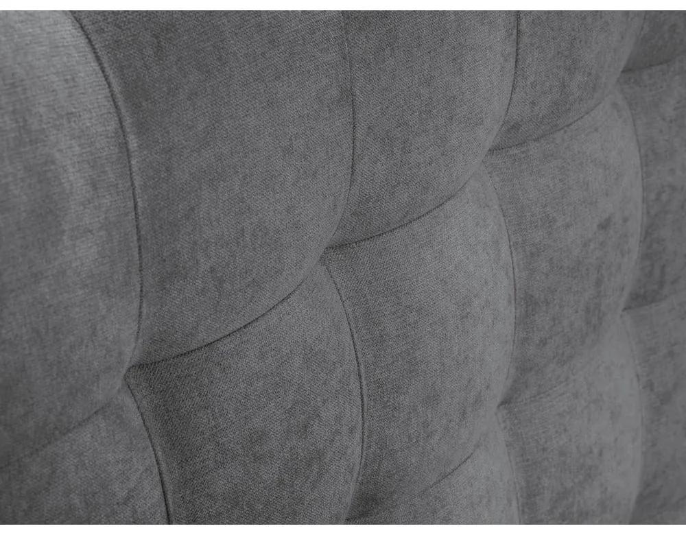 Letto boxspring grigio con contenitore 200x200 cm Jade - Mazzini Beds