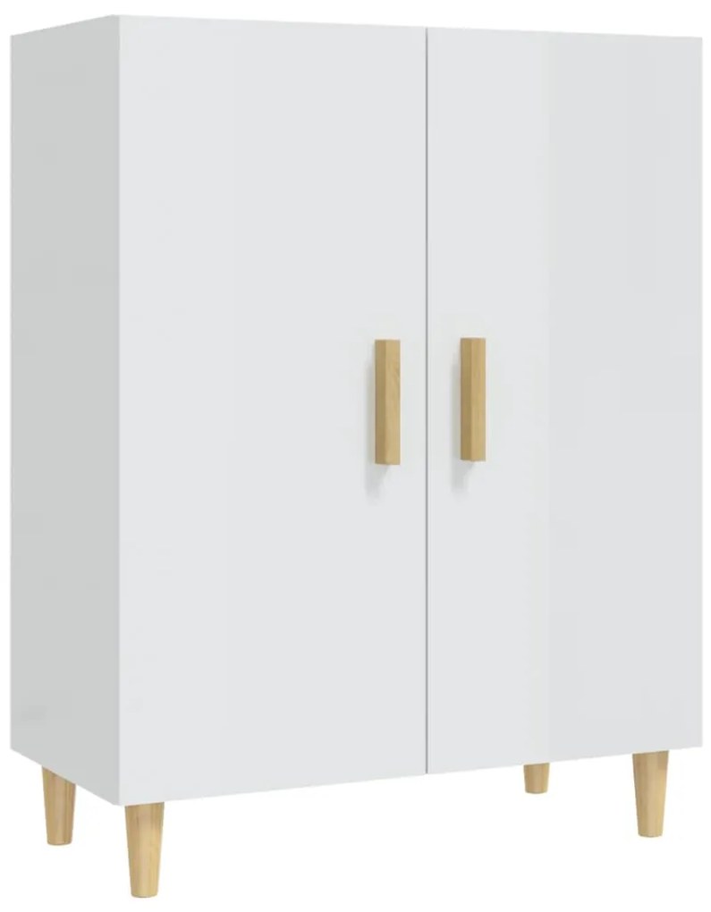 Credenza bianco lucido 70x34x90 cm in legno multistrato