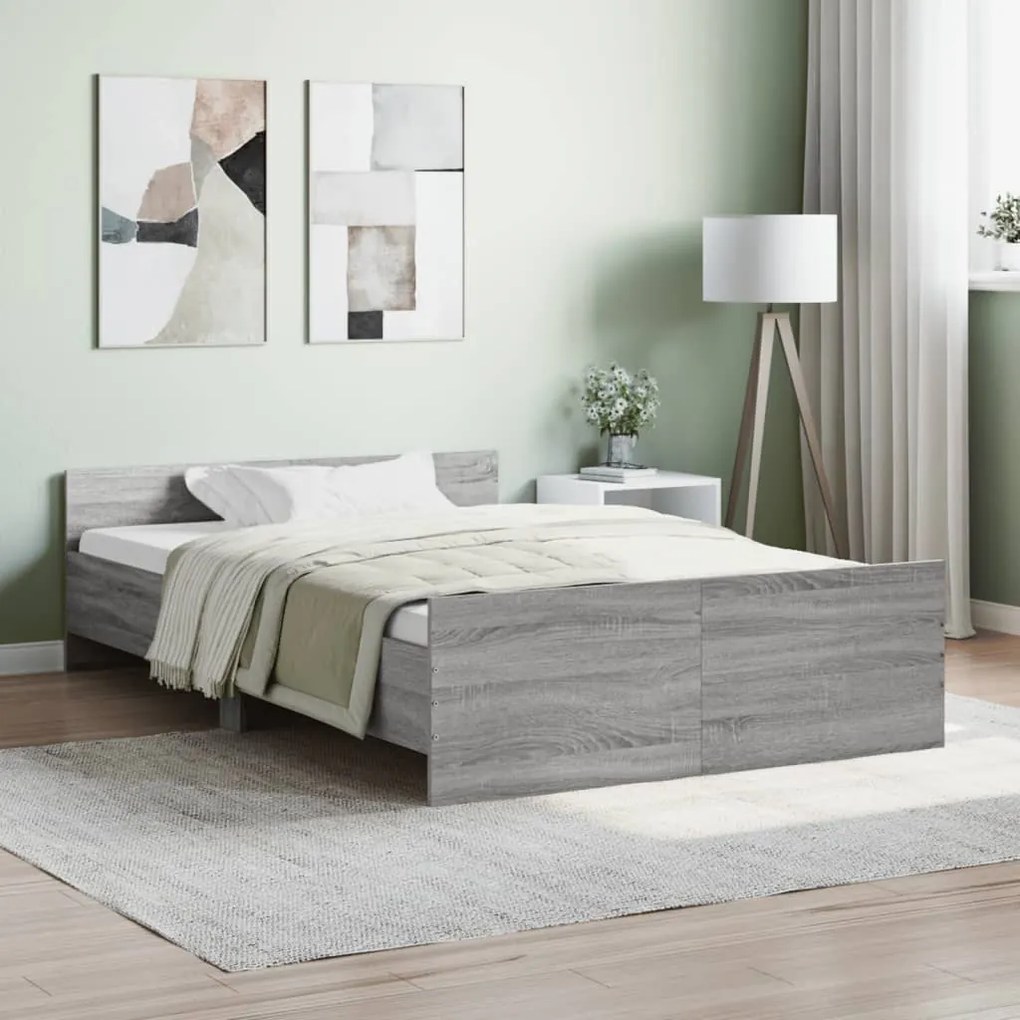 Giroletto Con Testiera E Pediera Grigio Sonoma 120x190 Cm /