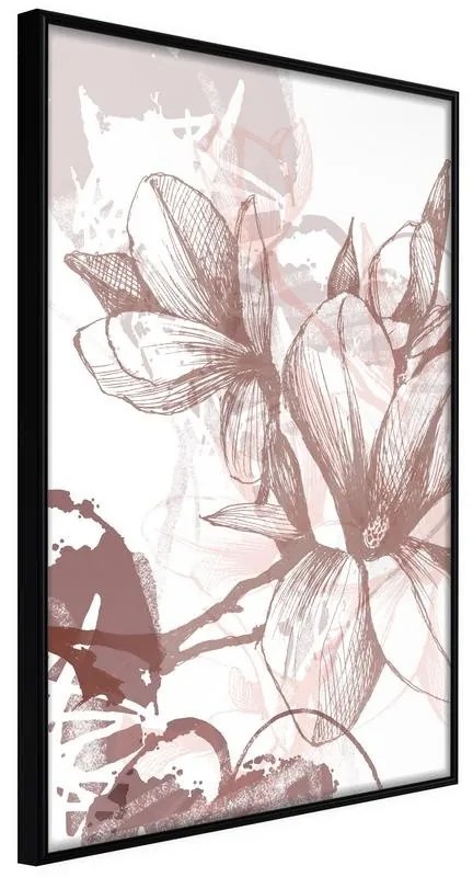 Poster  Drawn Flower  Cornice Quadri Cornice nera, Larghezza x Altezza Home decor 30x45