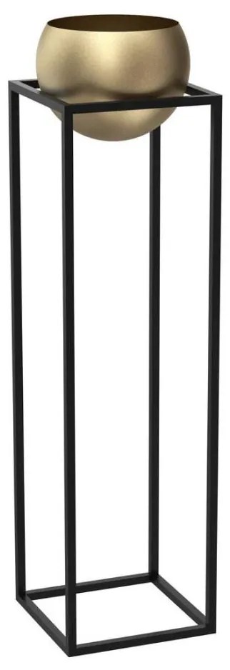 Vaso per fiori in metallo 111,3x29 cm nero/oro