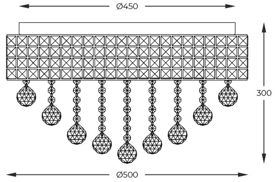 Zuma Line 19027-L - Plafoniera CAPRI 9xG9/25W/230V cromo