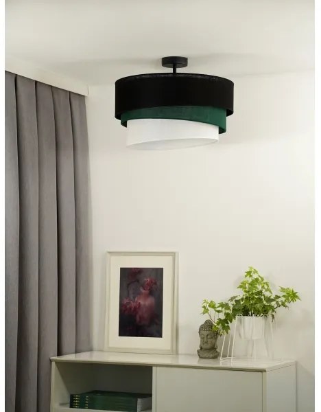 Duolla - Lampadario a plafone TRIO 1xE27/15W/230V diametro 45 cm nero/verde/bianco