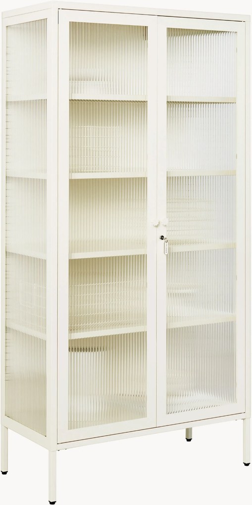 Vetrina in metallo con vetro scanalato The Collector