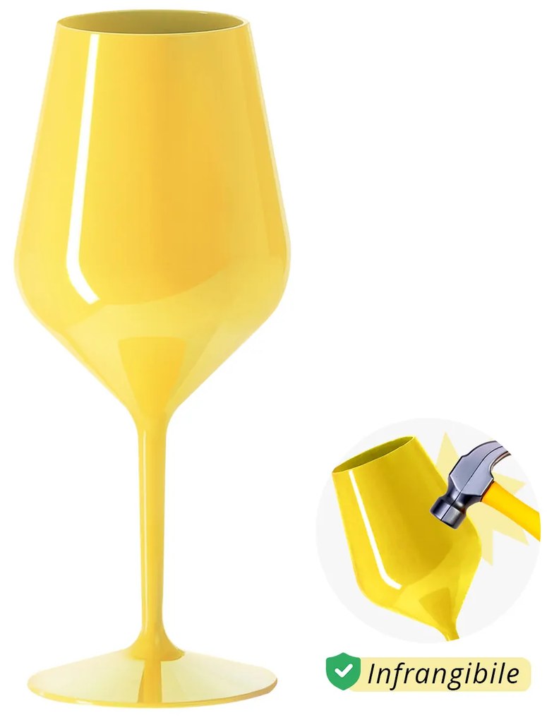 Calice vino in tritan 470 ml giallo