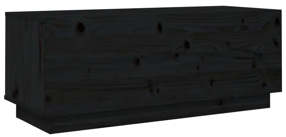 Mobile porta tv nero 90x35x35 cm in legno massello di pino