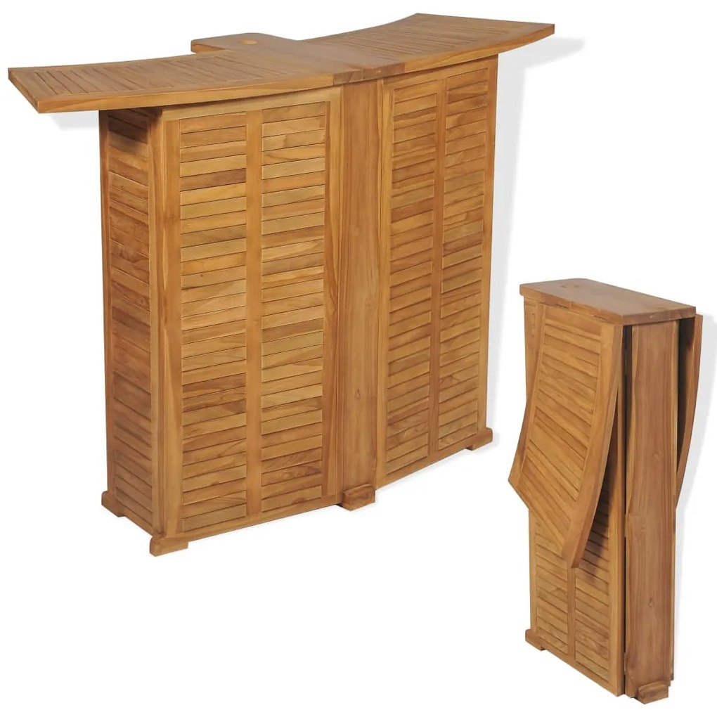 Tavolo da bar pieghevole 155x53x105 cm in massello di teak