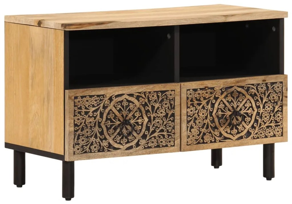 Mobile porta tv 70x33x46 cm in legno massello di mango
