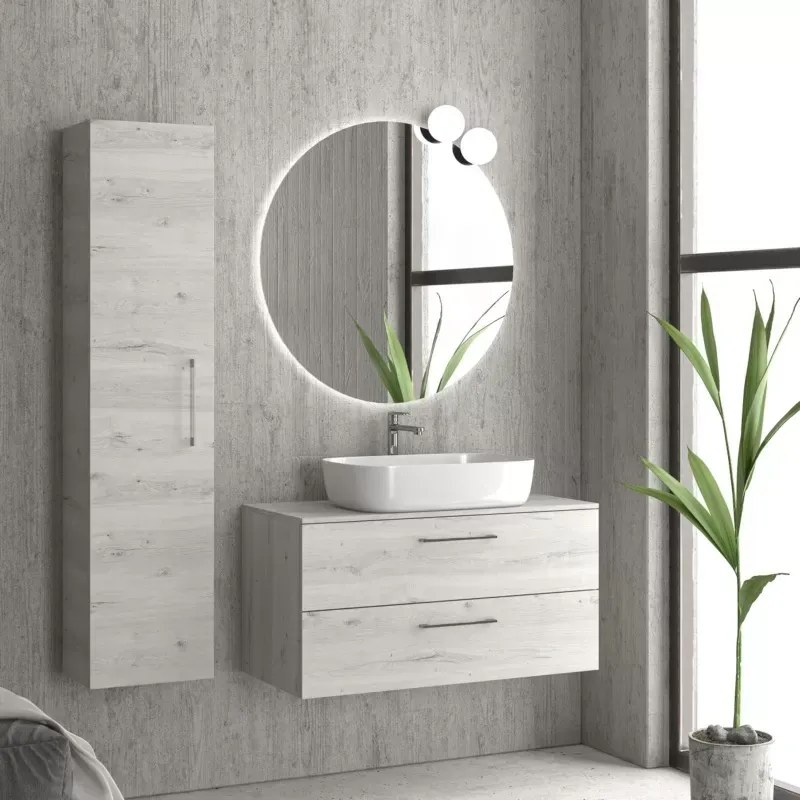 Mobile bagno sospeso da 100 cm due cassetti soft close EL-100P - KAMALU