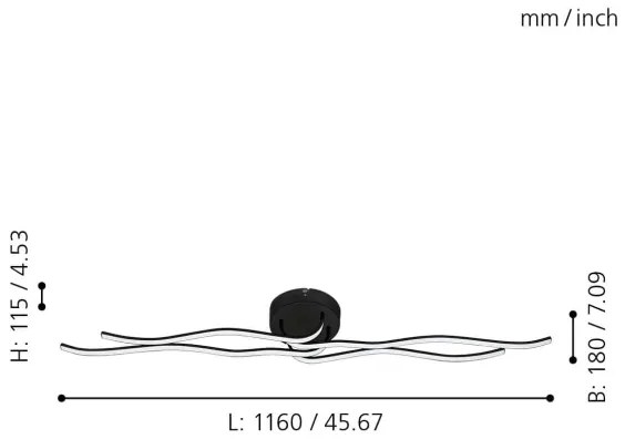 Eglo 99322 - Plafoniera LED RONCADE LED/36W/230V