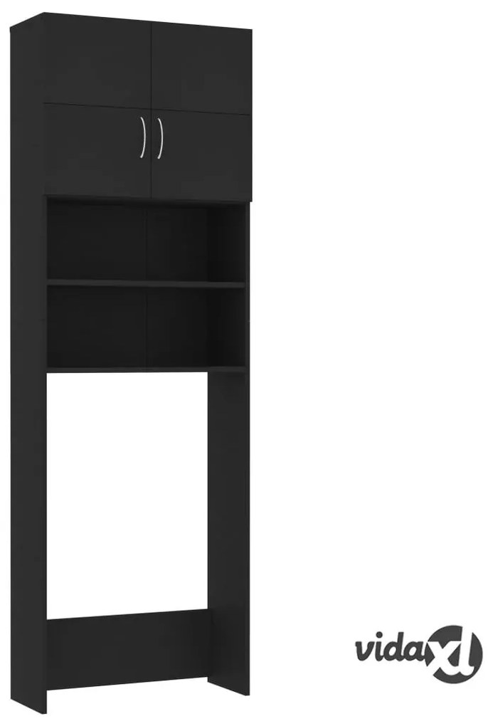 vidaXL Mobile per Lavatrice Nero 64x25,5x190 cm in Multistrato