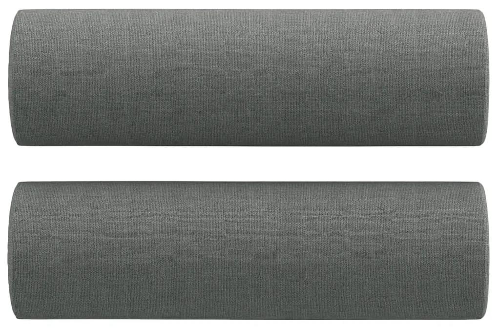 Divano a 2 posti con cuscini grigio scuro 140 cm in tessuto