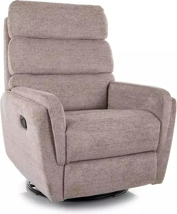 Poltrona reclinabile Argos Raven con funzione girevole e dondolo – tessuto Raven beige scuro