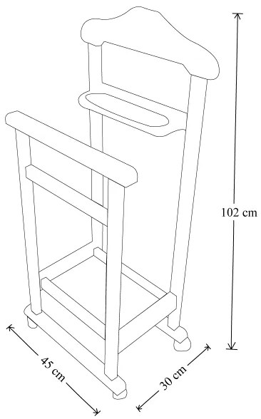 Indossatore da camera LUSSO con vaschetta e portaoggetti Naturale