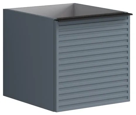Struttura semi colonna da bagno Pixel 1 cassetto laccato opaco indaco L 40 x H 40 x P 45.5 cm