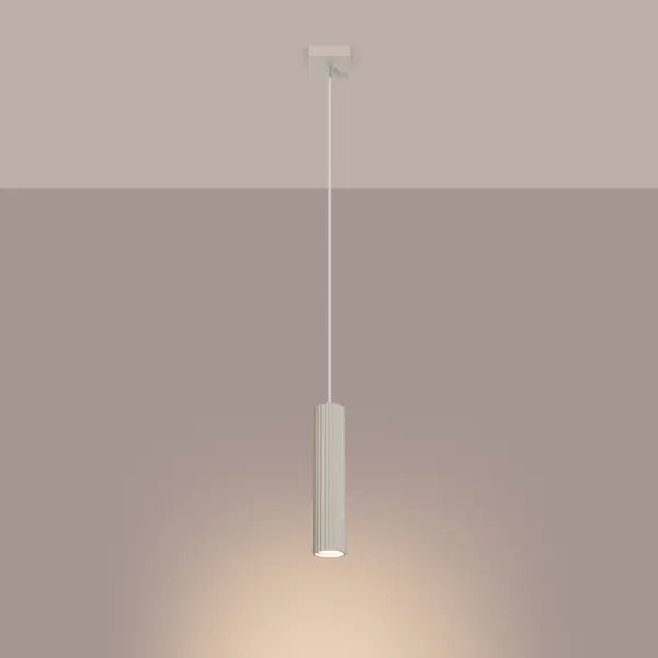 Sollux SL.1592 - Lampadario a sospensione con filo KARBON 1xGU10/10W/230V color crema