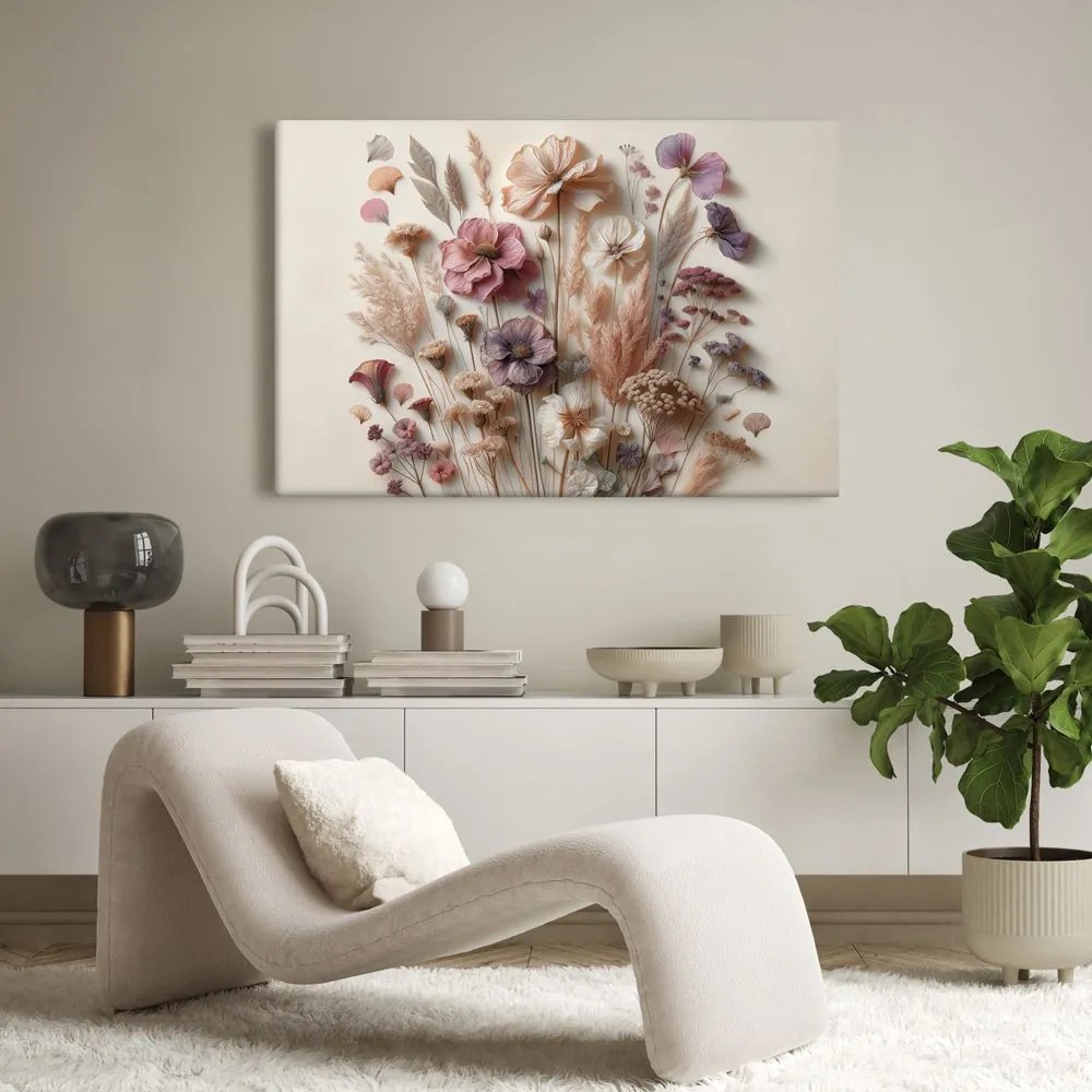 Quadro su tela – Fiori vintage su sfondo chiaro