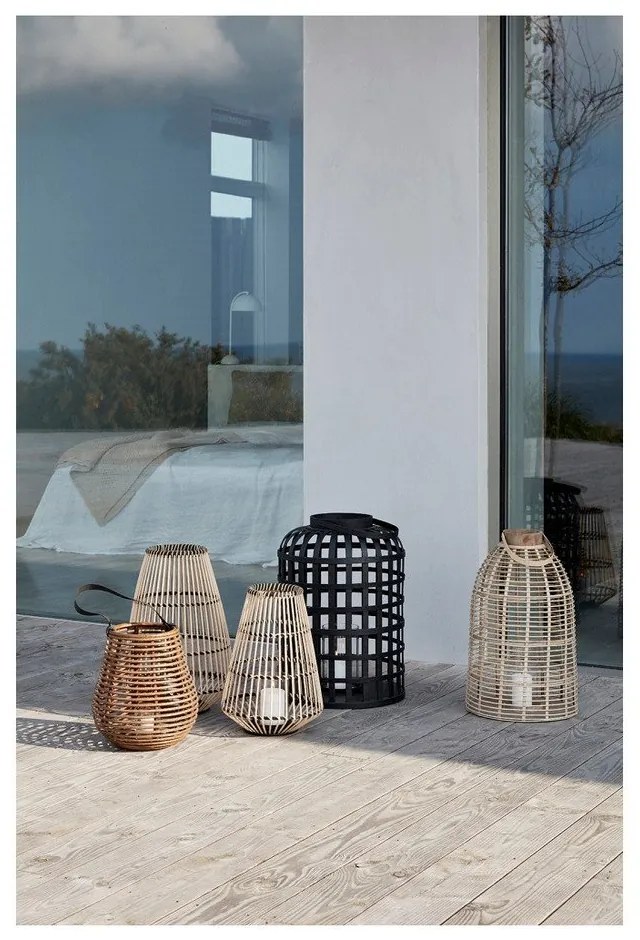 Set di 2 lanterne di bambù nero Bamboo Garo Grid - Hübsch