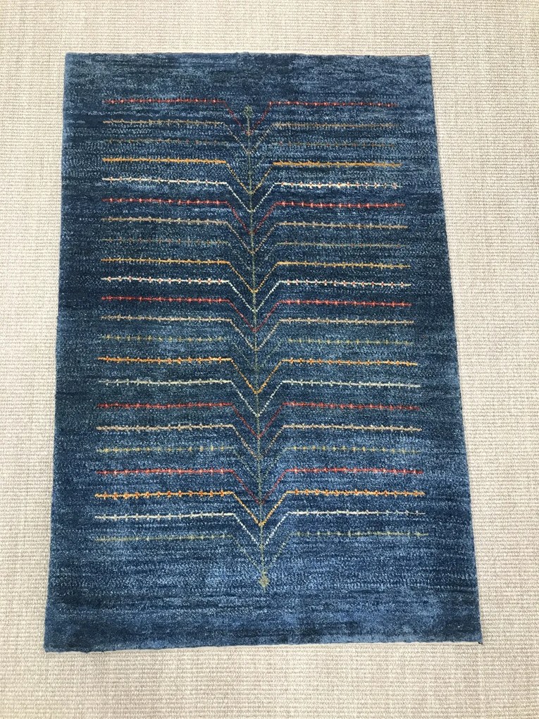 Gabbeh Tappeto 130 x 80 Blu (Iran) Annodato A Mano