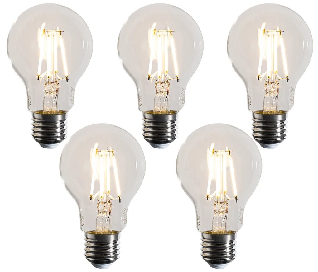 Set van 5 E27 dimbare LED lampen A60 helder 4.5W 500 lm 2700K