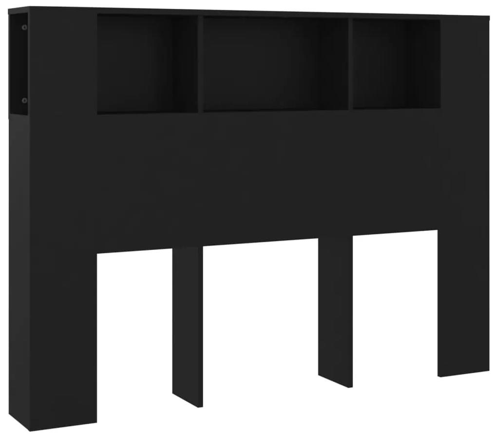 Testiera con scomparti nera 140x18,5x104,5 cm