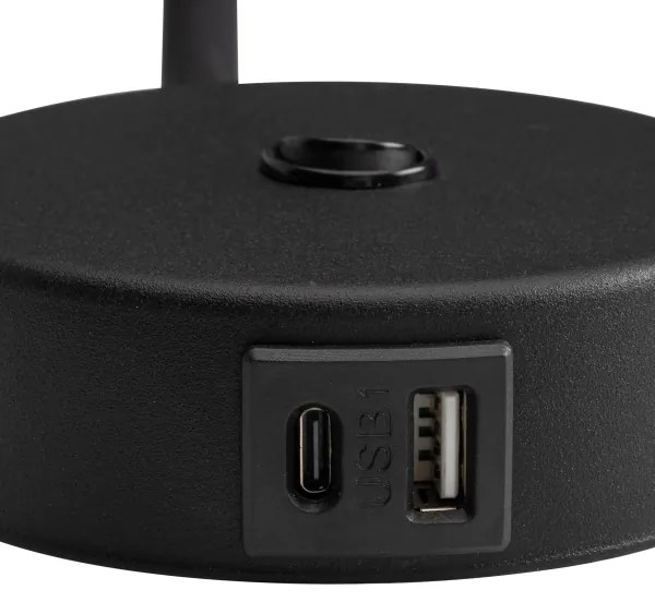 Lampada da parete con USB port LAGOS 1xG9/3W/5V nero/oro