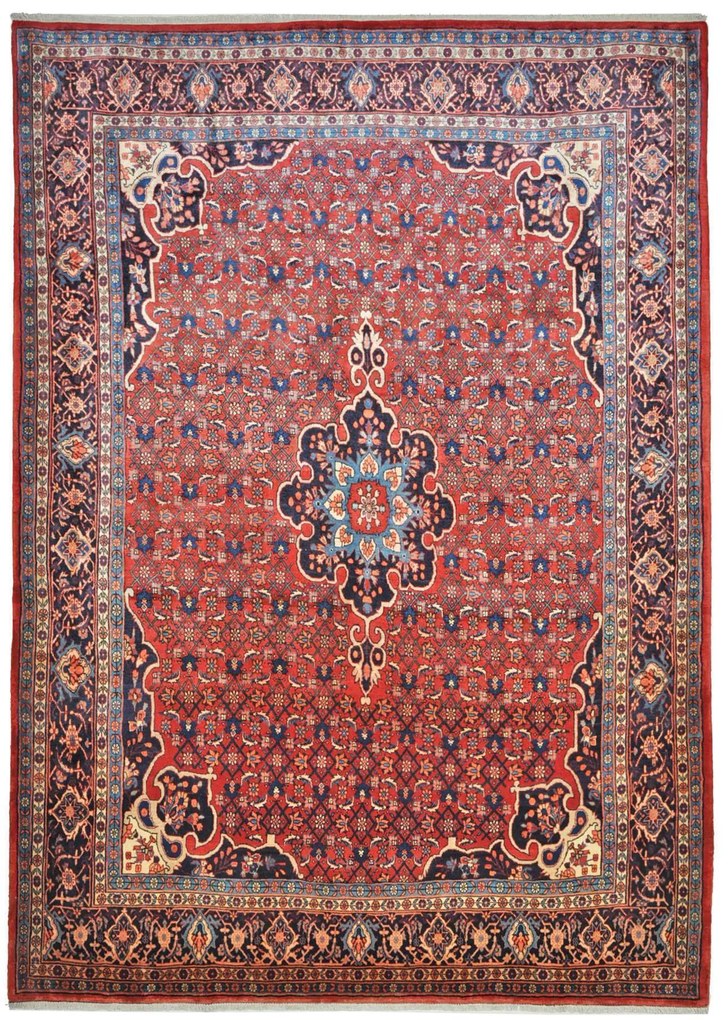 Bidjar Tappeto 220x310 Rosso (Iran) Annodato A Mano