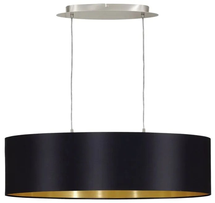 Lampadario Glamour Maserlo nero cotone 2x E27 EGLO