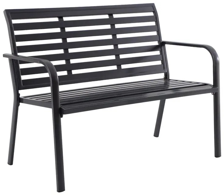 Panca da giardino in alluminio antracite con braccioli Centra NATERIAL, 3 posti