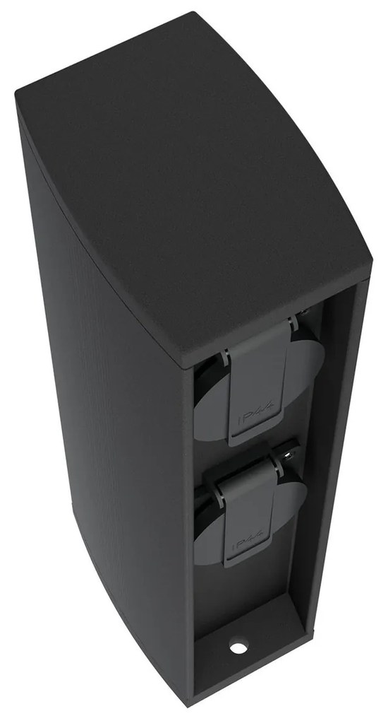 Colonnina con Prese elettriche da Giardino 30cm IP54 Alluminio - Nera