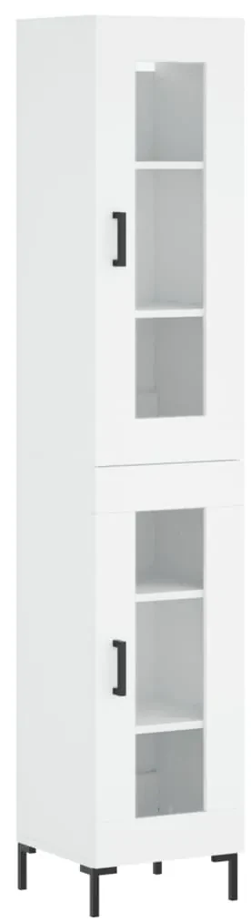 Credenza bianca 34,5x34x180 cm in legno multistrato