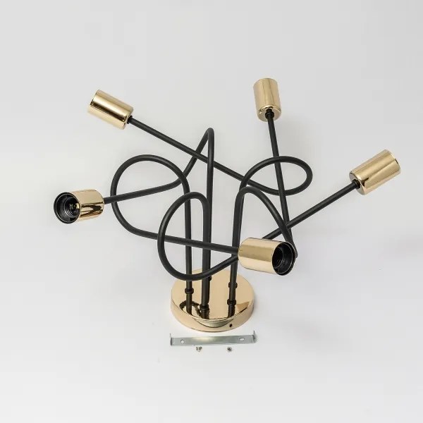 Lampadario a plafone OXFORD 5xE27/15W/230V oro/nero