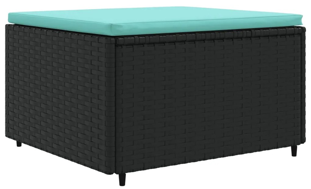 Set mobili da giardino 6 pz con cuscini in polyrattan nero