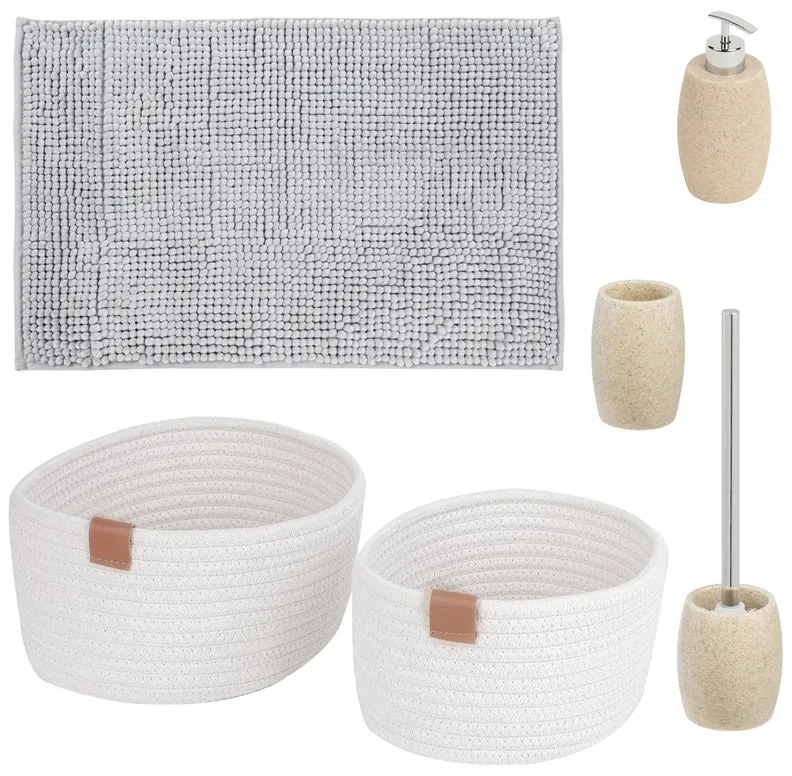 Set di accessori da bagno beige