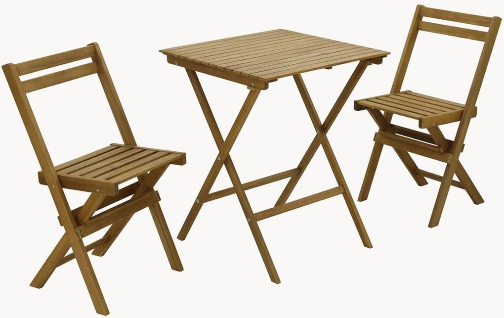 Set salotto da giardino in legno di acacia pieghevole Kreta 3 pz