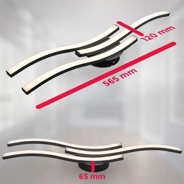 Plafoniera LED 3xLED/6W/230V 2700K nera